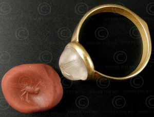 Gold and Sassanian seal ring R278. Afghanistan. Sassanid empire.