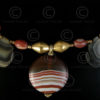 Necklace with banded agathes and gold 561