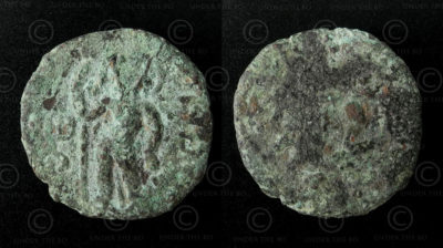 Kushano-Sasanian bronze coin C183. Kushan Empire, Gandhara kingdom.