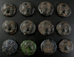 Bactrian glass tokens SH30B. Afghanistan.
