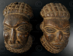 Bamun mask pendants 12OL12. Bamun culture, Cameroon.