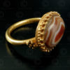 Banded agate gold ring R172. Afghanistan.