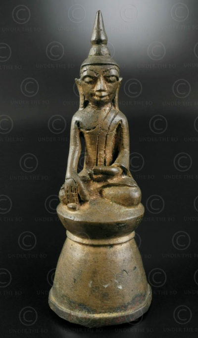 Bouddha Ava bronze BU487A. Style shan, période d'Ava, Birmanie du nord.