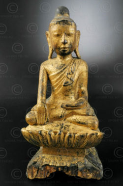 Bouddha birman assis BU523A. Style d'Amarapura, Birmanie du nord.