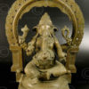 Bronze seated Ganesh 09KB2. Bronze statue of seated Ganesh with a mandorla, Chol