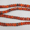 Burmite red amber prayer beads BD229. India, amber originally from northern Burm