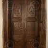 Indian door H24-02. Recess door with carved lintel. Chettinad, South India