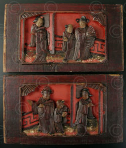 Chinese panels CP8 Pair decorative panels, China, 19th cent.