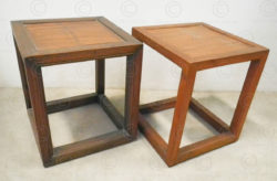 Chinese stool FVS13. Teakwood and split bamboo. Under the Bo workshop