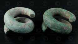 Coiled Banchiang earrings E205. Ban Chiang area, Nong Han district, North-Easter