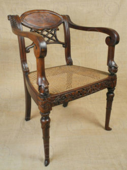 Colonial armchairs FVC1. Indo-Dutch colonial style. Teak wood and rattan.