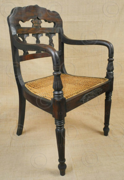 Colonial armchairs FVC3B. Colonial style. Teakwood, rattan.