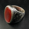 Cornelian and nielo silver ring R288C. Bukhara style, Central Asian and Afghan c