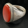 Cornelian and silver ring R280J. Central Asian culture.