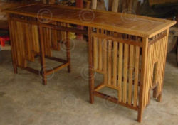 Console FV1 Walnut wood and split bamboo top.