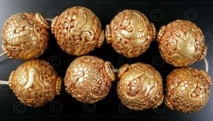 Engraved Buddhist beads BD121F. Handmade in Nepal.