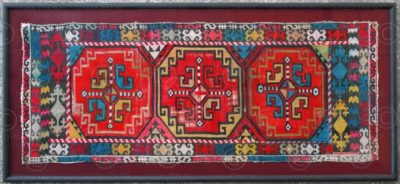 Framed Turkmen embroidery KO73B. Turkmen culture, Afghanistan.