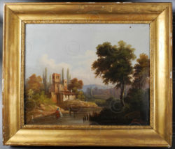 French painting FR9A. Signed Alexandre. French school.