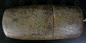 Glasses case C49A. Wood, stingray leather. China