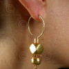 Rajastan golden earrings E192. Rajastan, West India.