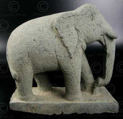 Green granite elephant 09MM4. Tamil Nadu, southern India.