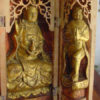 Guanyin triptych C71. Sandalwood, gold leaf. Malacca, Malaysia