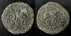Indo-Scythian bronze coin C209D. Nomadic Indo-Scythian, Sakastan-Gandhara.