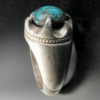 Turquoise and silver ring R288G. Central Asia culture.
