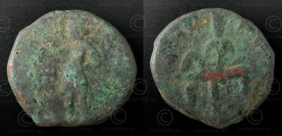 Kushan bronze coin C130B. Kushan Empire.