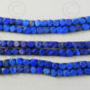 Lapis beads NBD4A. Afghan lapis lazuli, cut in India.