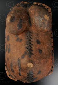 Makonde belly mask 12OL10A. Wooden body mask, worn by male dancers during ritual