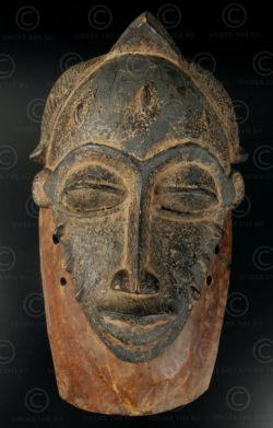 Masque tribal Baule 12VN5. Culture Baoulé, Côte d'Ivoire, Afrique de l'Ouest.