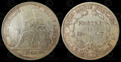 Monnaie Indochine argent C88A. Indo-Chine française.