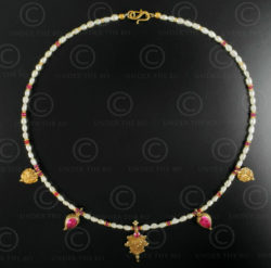 Pearls rubies and gold necklace 631. Designed by François Villaret.