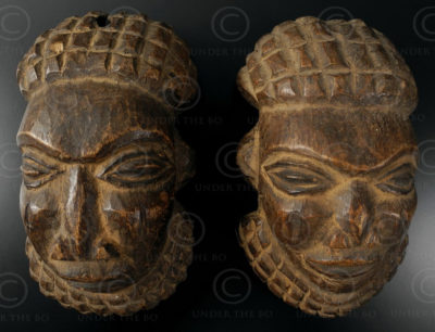 Pendentifs masques bamoun 12OL12. Culture bamoune, Cameroun.