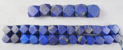 Perles lapis NBD4D. Lapis lazuli afghan, taillé en Inde.