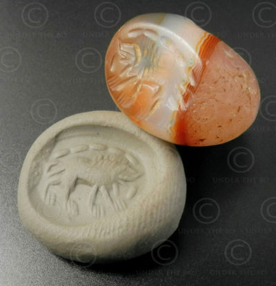 Sassanian banded agate seal 13SH2A2. Afghanistan. Sassanid empire.