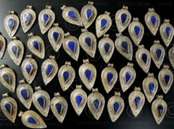 Silver & lapis pendants BD129. Handmade in Peshawar Pakistan.