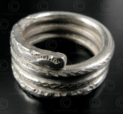 Silver spiral ring R232A. North West India.