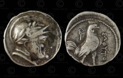 Bactrian silver coin C308. Pre-Seleucid Kingdom of Bactria.