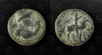 Kushan bronze coin C262J. Kushan Empire.