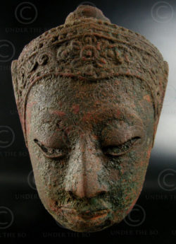 Tête Bouddha bronze thaïe T344. Centre du Siam (Thaïlande).