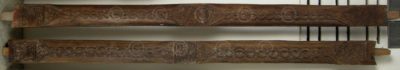 Thai beams T4. Two teak wood beams from a temple. Lanna, Northern Thailand. 19th