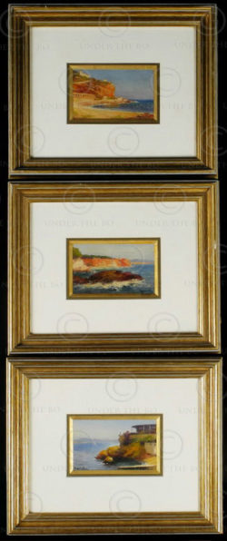 Toulon oil paintings F1. South of France. Oil on cardboard signed by Agusta. 192