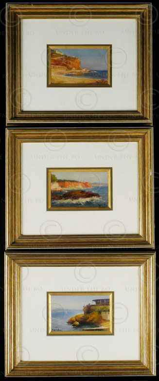 Toulon oil paintings F1. South of France. Oil on cardboard signed by Agusta. 192