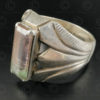 Tourmaline and silver ring R282E. Central Asian culture.