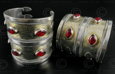 Turkmen silver bracelets B206. Tekke Turkmen culture, Central Asia.
