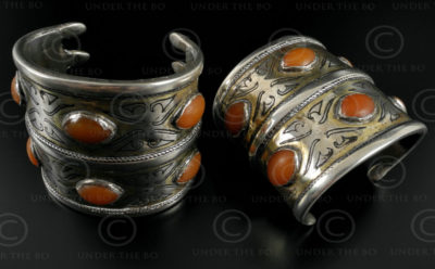 Turkmen silver bracelets B207. Tekke Turkmen culture, Central Asia.