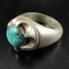 Turquoise and silver ring R288G. Central Asia culture.