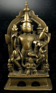 Vishnu Lakshmi Garuda A159. Bronze with silver eyes. Maharajtra, India